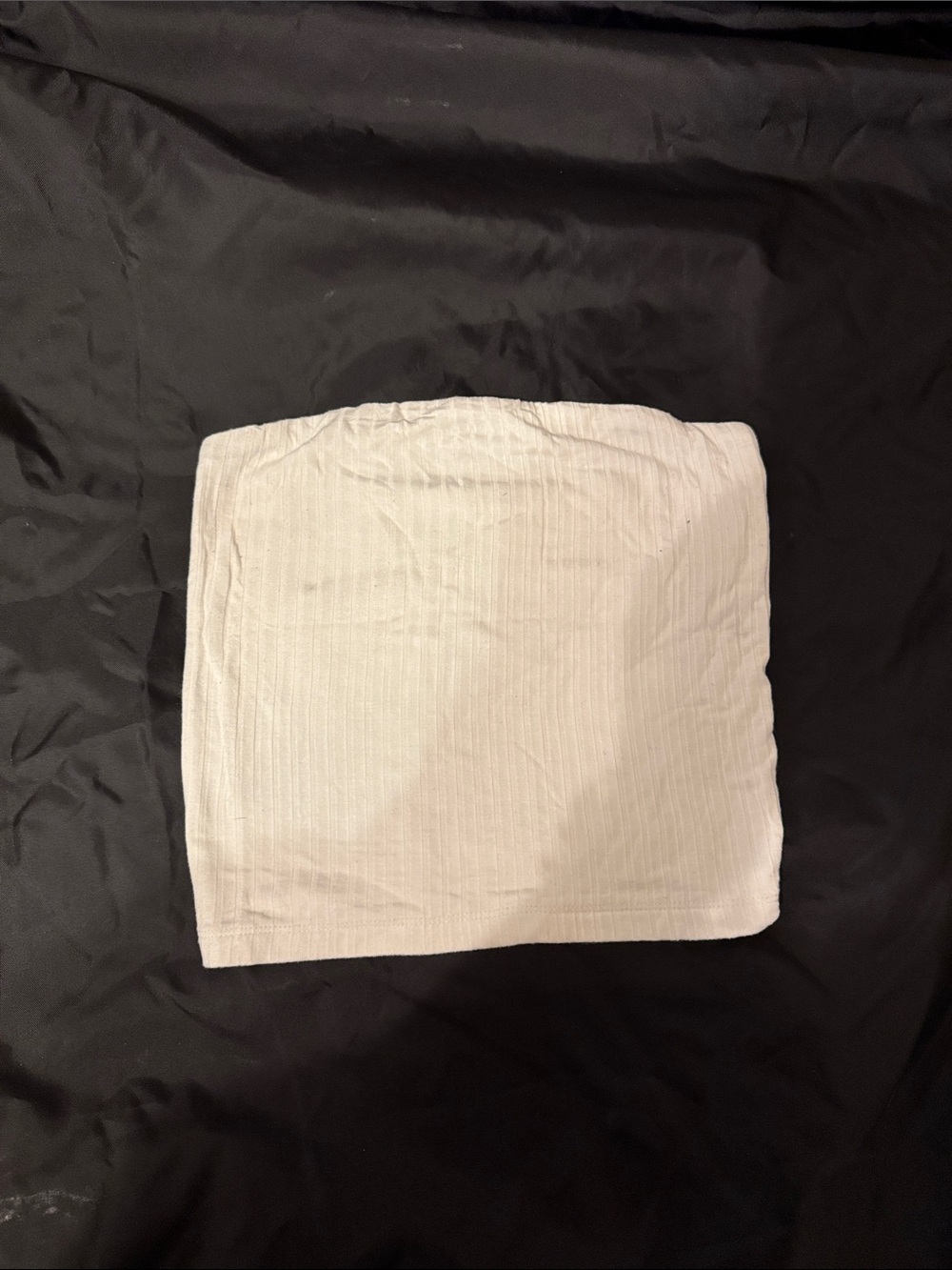 American Eagle Outfitters White Ribbed Strapless Crop Top
